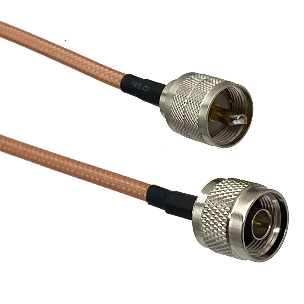 RG142 N Male Plug to UHF PL259 Male Plug Connector Crimp Wire Terminal Straight RF Jumper pigtail Cable 50ohm 6inch~10M