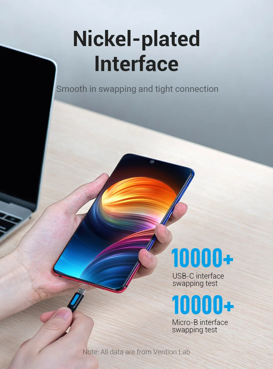 Vention Type C to Micro USB Cable Fast Charging Type-C Adapter for Samsung Huawei Xiaomi MacBook Pro OTG Mobile Phone Micro USB