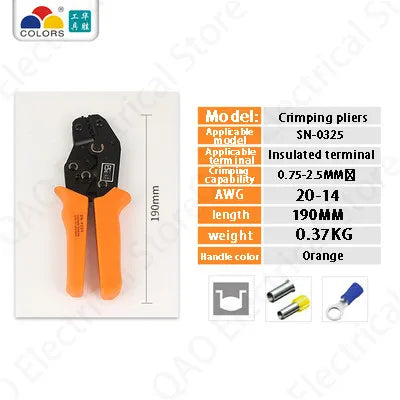 SN-48B crimping plier 0.5-2.5mm2 20-13AWG SN-28B/48B/2 Dupont XH2.54 KF2510 SM 2.54 3.96 TAB 2.8/4.8/6.3 Plug type terminal