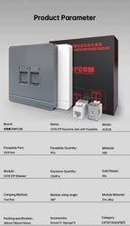 AMPCOM Wall Faceplate with CAT8 40Gbps STP Keystone Jack, RJ45 Self-Locking Zinc Alloy Module With 86mm Wall Plate