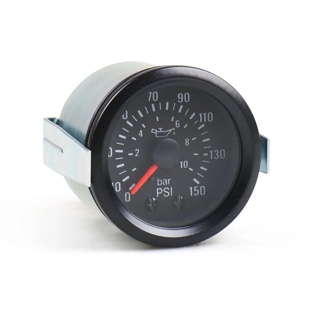 2" 52mm 0-10 Bar/0-150PSI Barometer Mechanical Air Pressure Gauge 12V Yellow Light Car Meter With Sensor NPT1/8