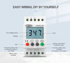 TOMZN 3 Phase Din Rail Adjustable Under Over Voltage Protector Voltage Monitoring Sequence Protection Relay