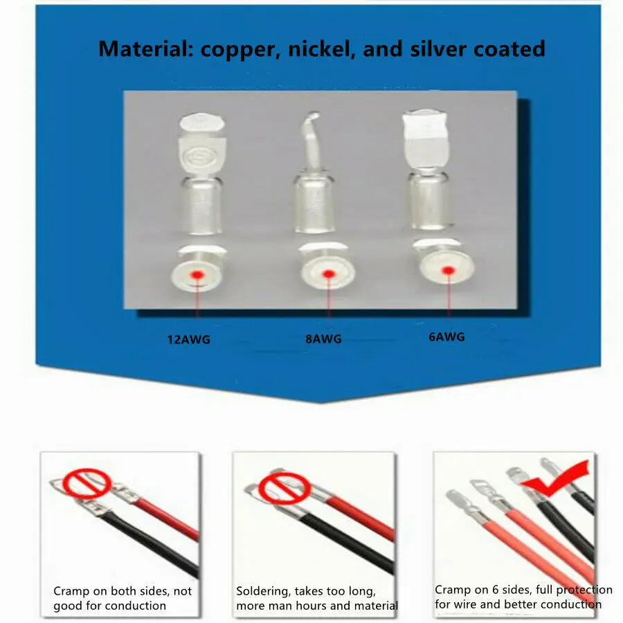 10pcs For Anderson Plug Connector 50a 6awg Caravan Trailer Solar 4x4 Truck Suitable For Anderson Forklift Battery Connector