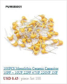 50PCS 1% 2512 SMD Resistor Samples kit 10ValueX5PCS=50pcs 1R00 R500 R470 R330 R220 R200 R150 R100 R050 R010