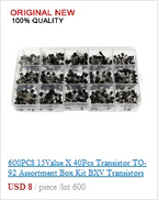 33ValuesX 20PCS=660PCS 1206 SMD Resistor Kit Assorted Kit 1ohm-1M Ohm 1%  Sample Kit