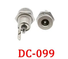 100Pcs DC005 5.5x2.1mm DC Power Supply Jack Socket Female Mount Connector DC-005 2.1mm X 5.5mm Black Barrel-Type PCB Holder