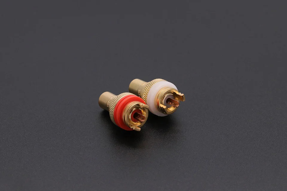1pair/2pcs Luxury Gold plated RCA Jack Connector Panel Mount Chassis Audio Socket Plug Bulkhead with NUT Solder CUP 3Colors