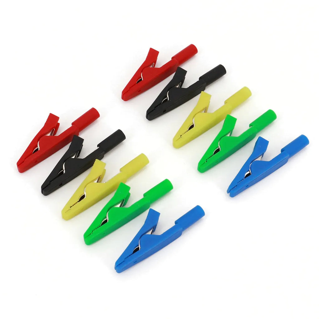 10Pcs Brass 5 Colors 41mm Insulated Mini Test Alligator Clip With 2mm Female Jack