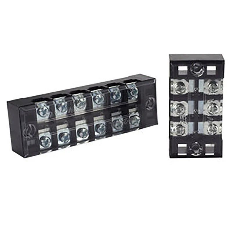 1Pcs Dual Row Barrier Screw Terminal Block Strip Wire Connector  600V 45A 3/4/6/10/12 Positions Optional