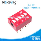 10pcs Slide Type DIP Switch Module 1 2 3 4 5 6 7 8 PIN 2.54mm Position Way DIP Red Pitch Red Snap Switch Dial Switch