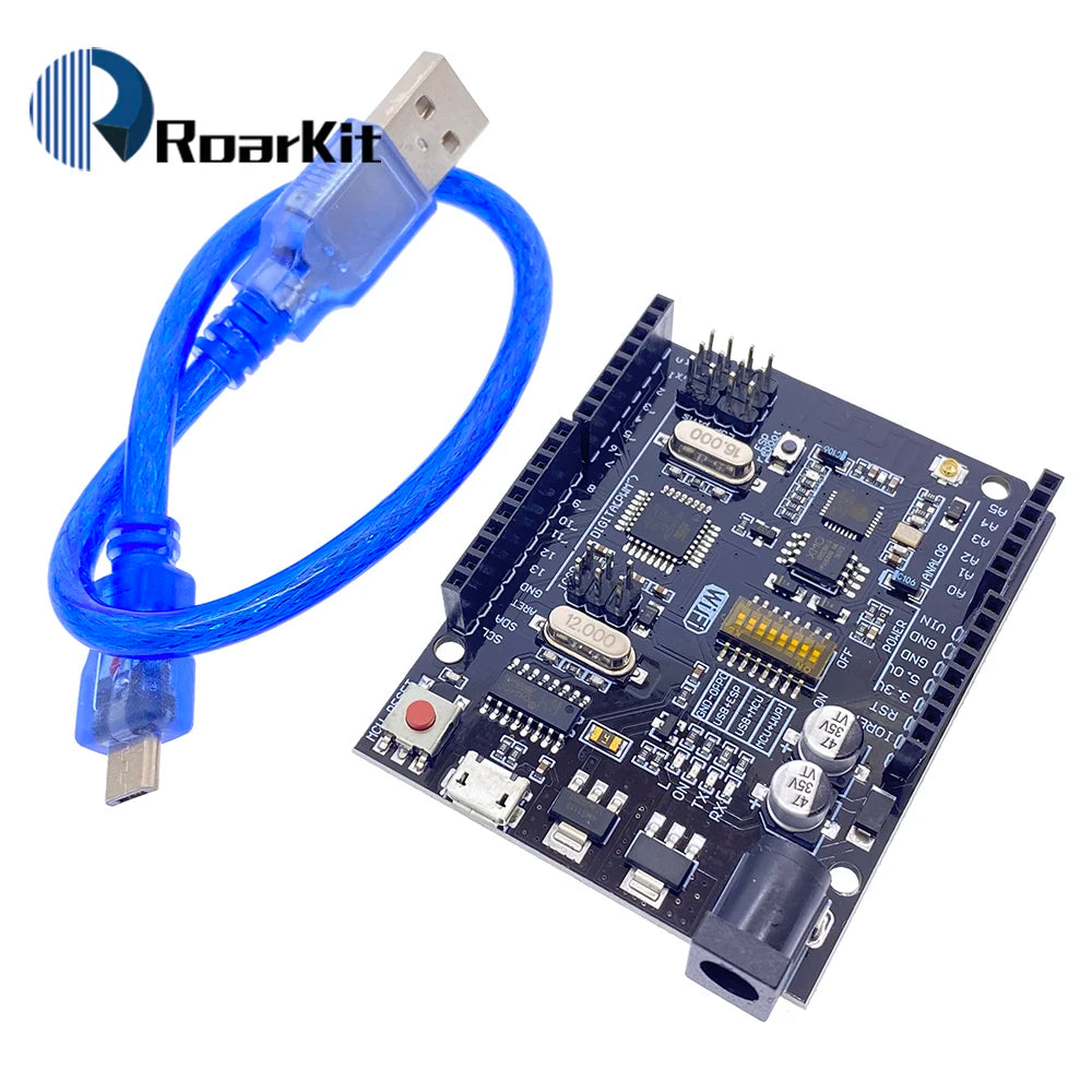UNO R3 + WiFi ATmega328P+ESP8266 (32Mb Memory) USB-TTL CH340G For Arduino Uno NodeMCU WeMos ESP8266 One New Arrival