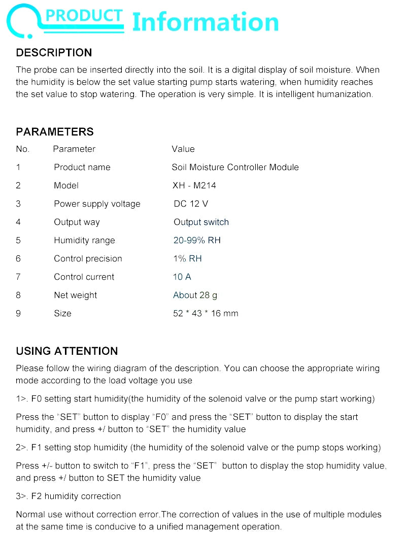 Capacitive Soil Moisture Sensor Module / Soil Humidity Digital Display Relay Control Module Automatic Watering For Arduino