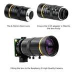 Raspberry Pi High Quality Camera 12.3MP IMX477 Sensor Camera with Telephoto/Wide Angle/HD Zoom Telephoto Lens for Pi 4B/3B+/Zero