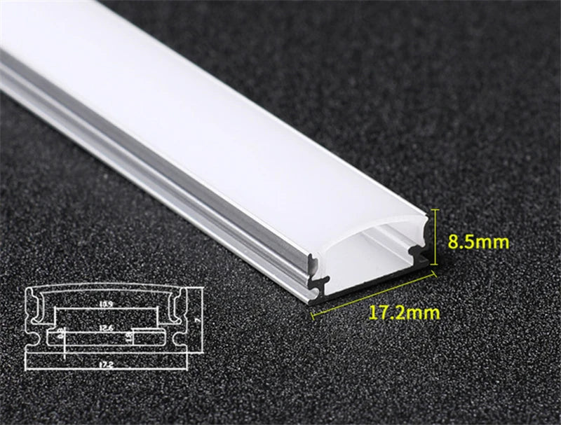 1-10 PCS LED Rigid Strip DC12V 50CM 20 Inch SMD5730 36LEDs U/V-Shaped Flat LED Aluminum Channel Rigid Strip for Indoor Lighting