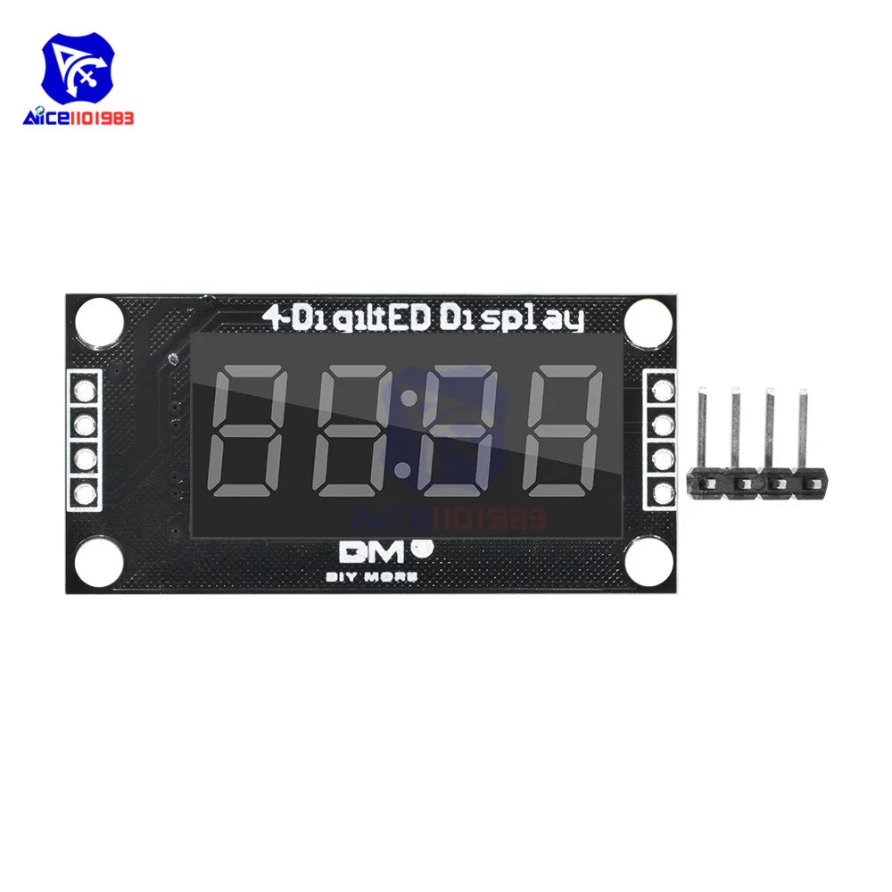 TM1637 0.36" 4 Bit Digital Tube LED Display 7 Segments Clock Module Red Green Blue Yellow White LED Board with Pin for Arduino