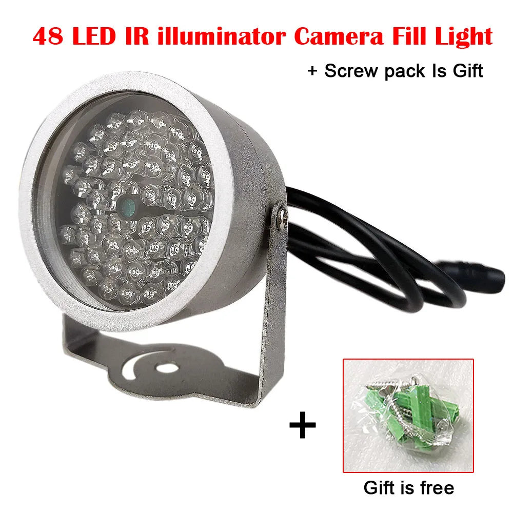 48 LED IR Illuminator Light Infrared Led Lamp 850nm Metal Waterproof Night Vision Lighting For CCTV Camera Fill Light With Screw