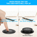Fast Wireless Charger Pop-up Desktop Embedded Fast Wireless Charger With USB Port 30W Universal For Iphone Xiaomi Smartphone
