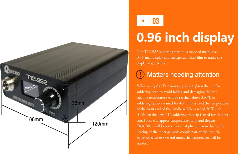 Quick Heating T12 soldering station electronic welding iron 2020 New version STC T12 OLED Digital Soldering Iron T12-952 QUICKO