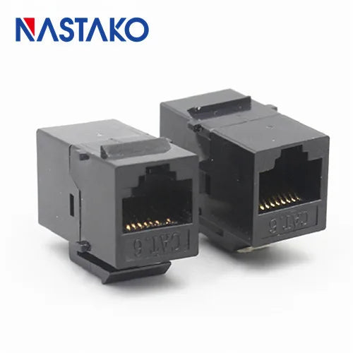 Blue RJ45 Connector RJ45 Keystone Jack Cat6 RJ45 Extension Coupler Ethernet Network LAN Cat 6 Coupler Jacks Extend Adapter Black