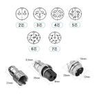 1Set GX12 Docking 2 3 4 5 6 7Pin Male& Female Circular Panel 12mm Metal Aviation Connector Butt Joint Aviation Plug Socket