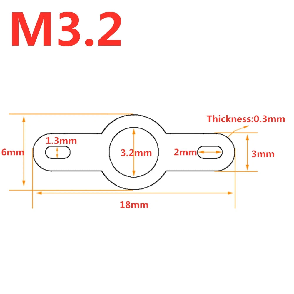 50pcs/100Pcs Silver-plated Copper double Head Soldering Terminal M2.2-M4.2 Circular Weld Washer Welding Sheet Soldering Lug