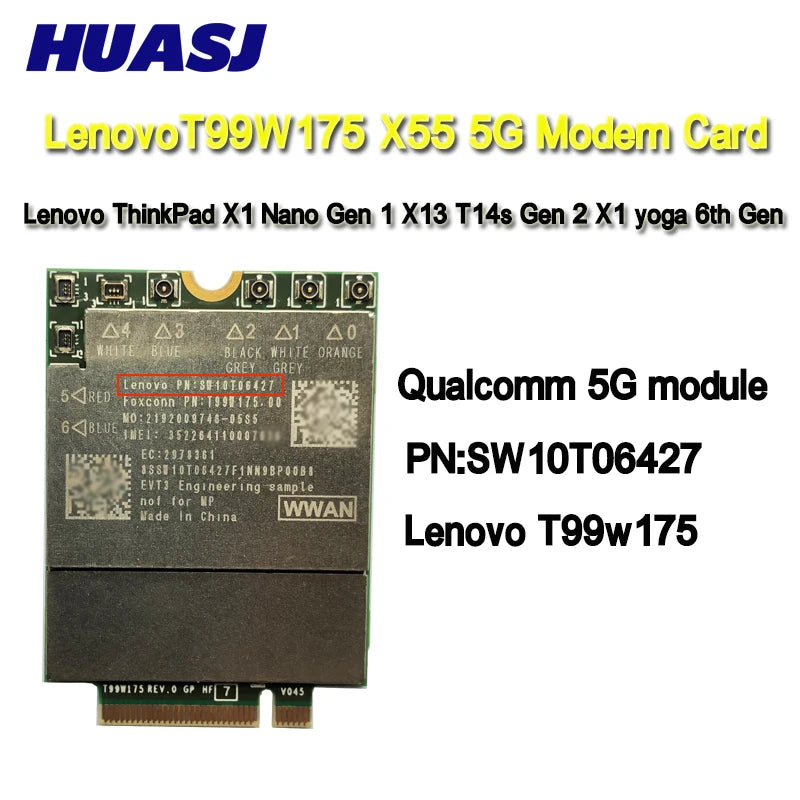 Huasj T99W175 5GNR M.2 5G Module Card sps L83053-005 for HP 840 850 G8 DW5930E-eSIM for  9520 9510 l ThinkPad X1