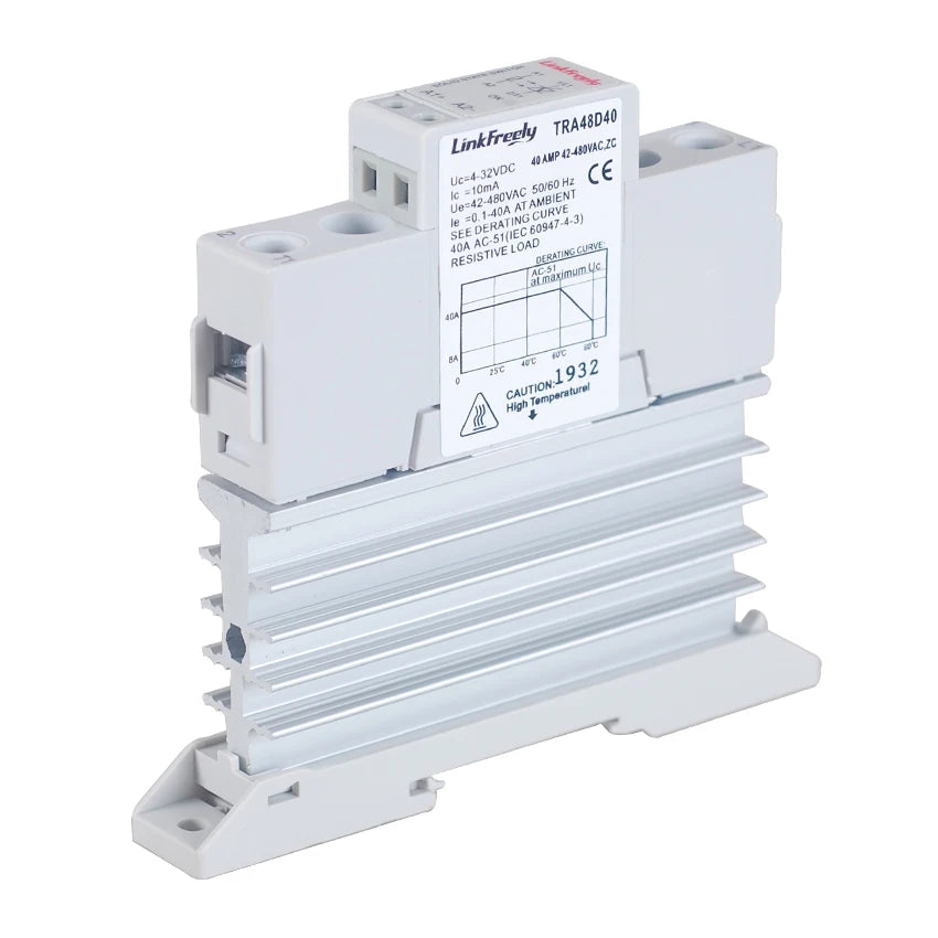TRA48D40M Intelligent Integrated Heat Sink SSR Relay 3V 5V 12V 24V DC In DIN Rail Voltage Solid State Relay Switch Board 40A