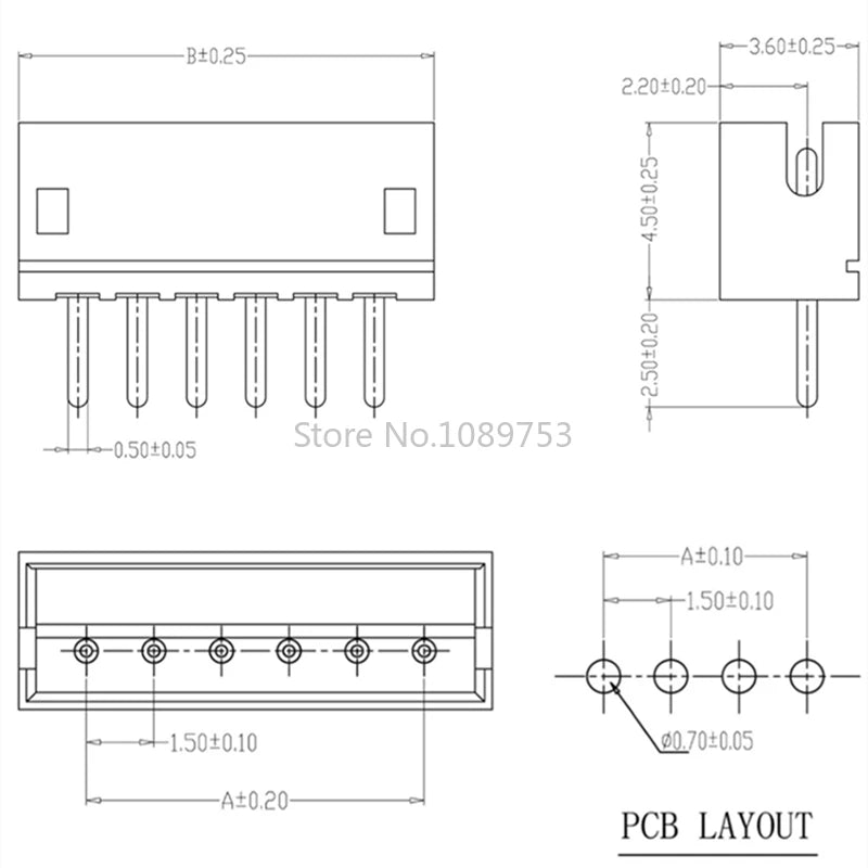440Pcs/1Box ZH 1.5mm Pitch Straight Pins Header Connector Terminals Kit Plug Plastic Housing Header Crimp Connector
