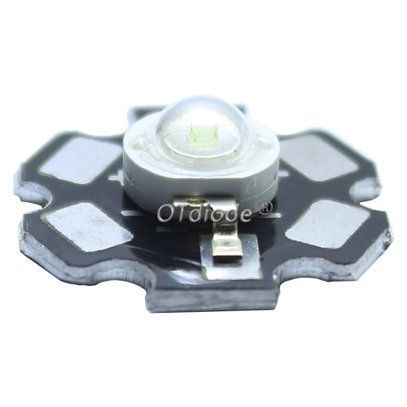 10pcs 1W 3W High Power LED Full Spectrum White Warm white Green Blue Deep Red 660nm Royal blue IR UV With 20mm Black Star PCB