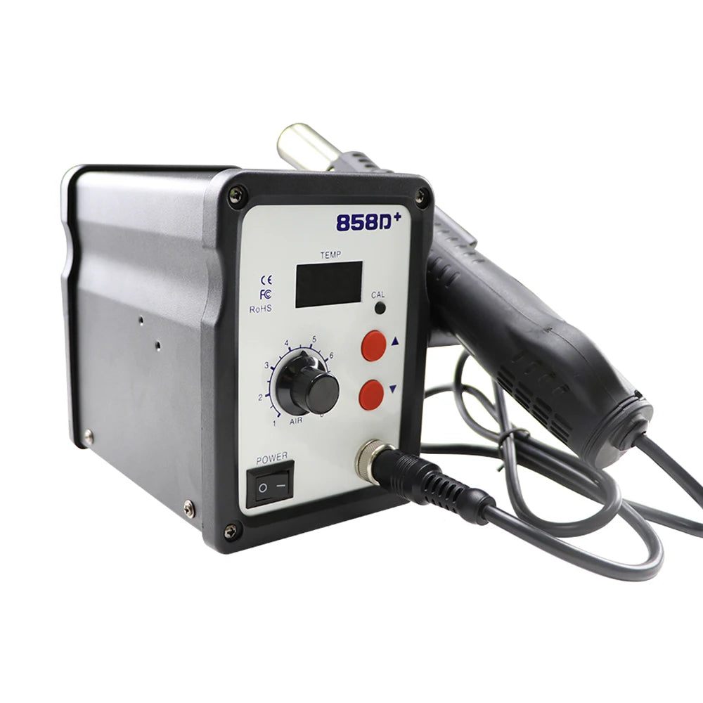 858D Rework Solder Station LED Digital Hot Air Heat Gun ESD Soldering Desoldering Station 700W Computer Phone Ultra-fast Heating