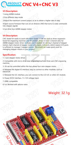 TZT 1/3PCS New CNC Shield V4 shield V3 Engraving Machine / 3D Printer / A4988 Driver Expansion Board for arduino Diy Kit
