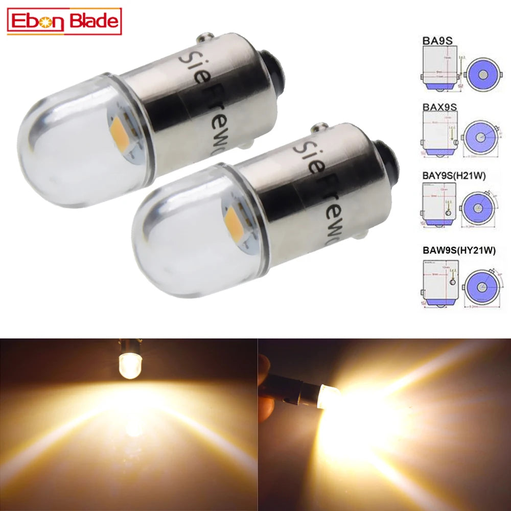 10X BA9S T4W BAX9S BAY9S BAW9S LED Lights Bulb For Auto Interior Dome Map Reading Light Side Marker Lamp Warm White 6V 12V 24V