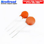 100PCS 50V 100V 104P 104PF In-line Ceramic Chip Capacitor F5MM F7MM Diameter P5 Ceramic Dielectric 0.1UF 100NF
