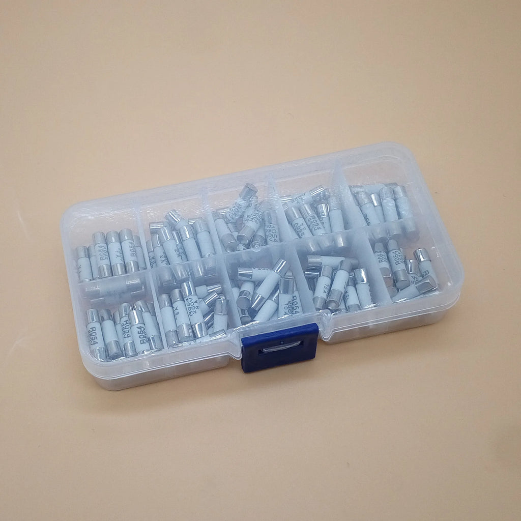 100PCS Ceramics Fuses Kit Slow Blow 5x20mm 1A 2A 3A 4A 5A 6A 8A 10A 15A 20A 250V 5*20 Protective Insurance Tube Set