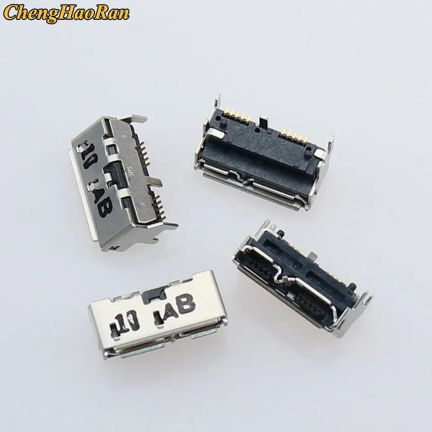 ChengHaoRan 2PCS Micro USB 3.0 Jack 10pin Female Sockect Tail Charging Port Mobile Hard Disk Interface Micro Connector