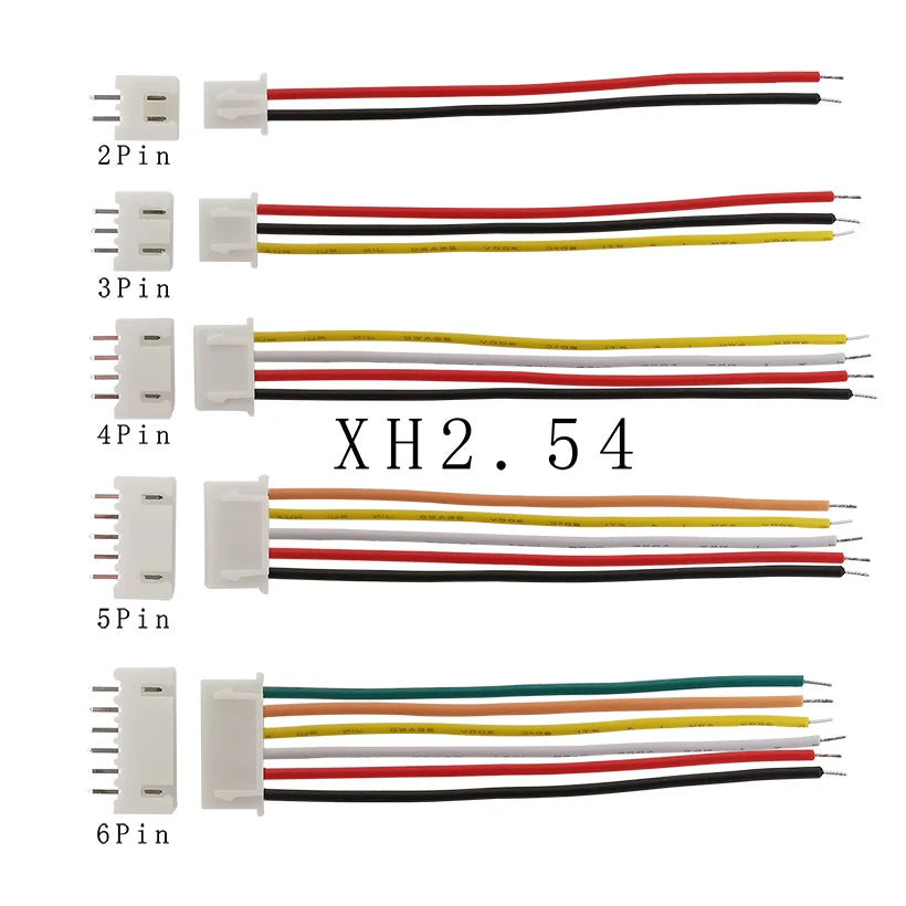 5Set Micro JST PH2.0mm XH2.54mm Male Female Wire Connector Kit JST 2/3/4/5/6 Pin Plug With Terminal Extension Cable Socket 26AWG