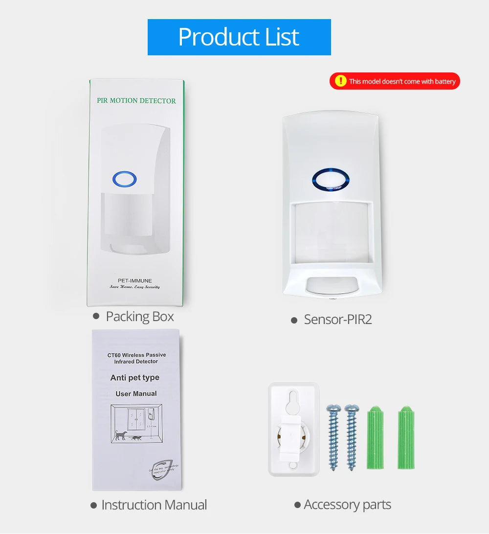 Auto PIR Sensor Dual Infrared IR Wireless Motion Detector 433Mhz RF Sensor Smart Home Automation Safety Alarm System
