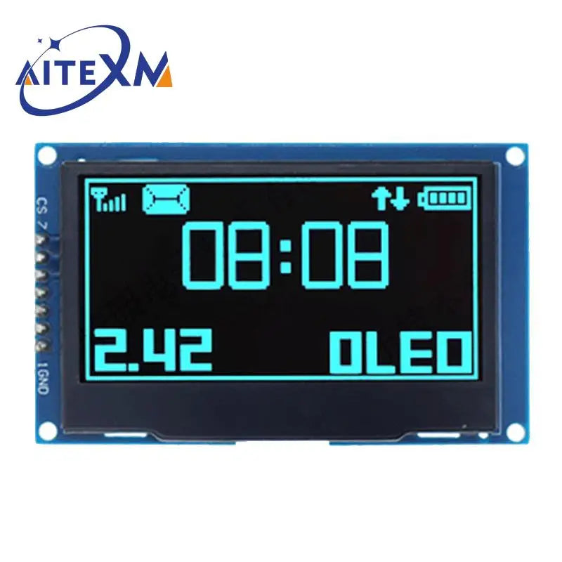 2.42 inch 2.42" OLED Display Module 128x64 LCD HD Screen Module SSD1309 7 Pin SPI/IIC I2C Serial Interface for Arduino UNO R3