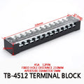 1Pcs Dual Row Barrier Screw Terminal Block Strip Wire Connector  600V 45A 3/4/6/10/12 Positions Optional