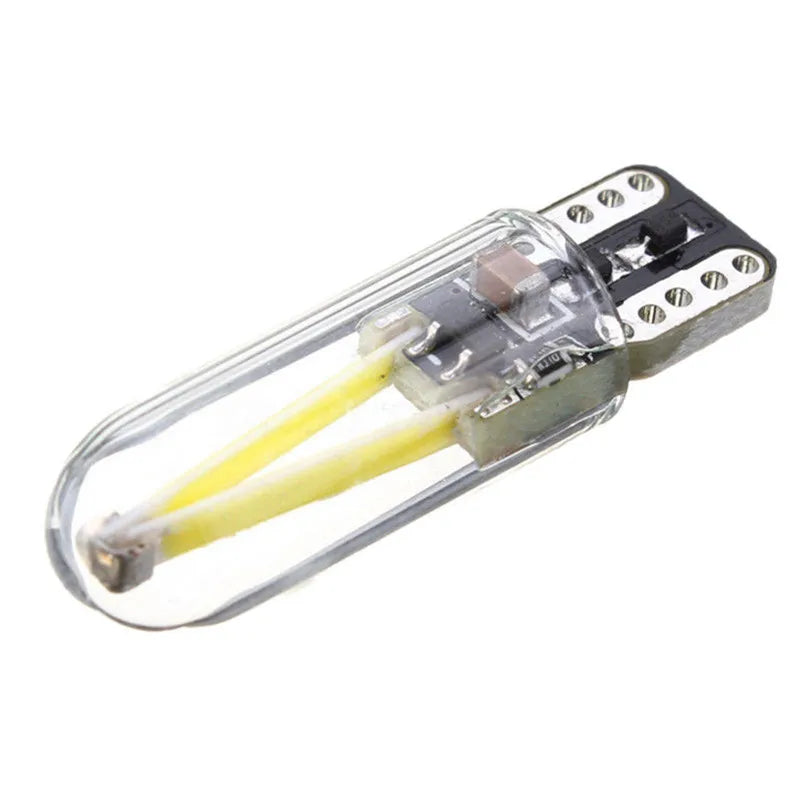 2pcs LED T10 W5W COB LED CANBUS Silica Bright Glass License Light Bulbs 194 168 DC 12v White Bulbs Car Clearance Lights Bulbs