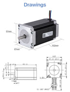 Cloudray Nema 23 Open Loop Stepper Motor Kit 2 Phase 3N.m 5.0A 23CS30C-500+DM556S for 3D printer CNC Engraving Milling Machine