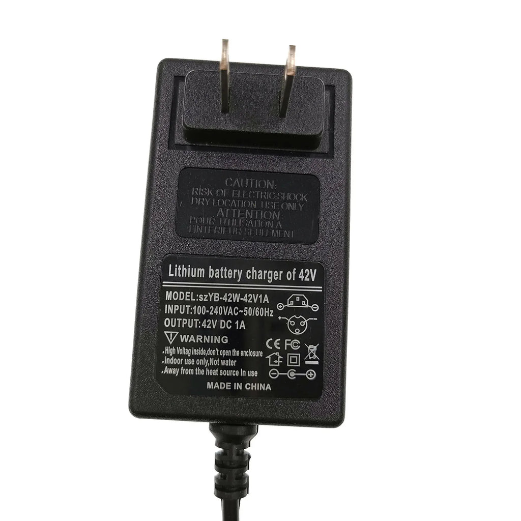 42V 1A Universal Battery Charger for 36V Li-ion Battery Pack with 3 Prong GX12 Connector