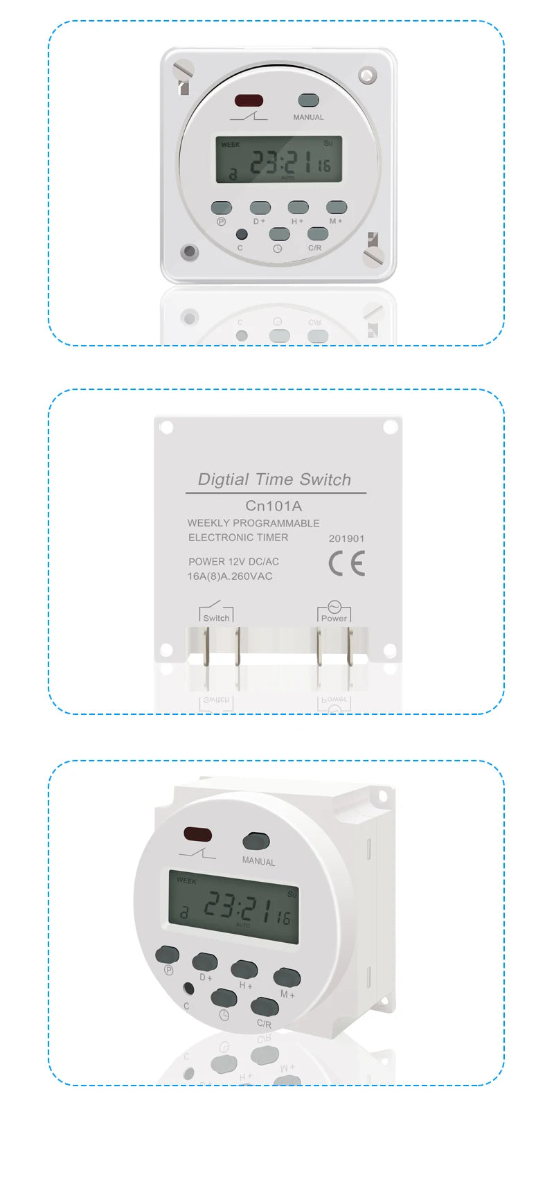 CN101A LCD Time Switch 12V 24V 110V 220V Time Relay Street Lamp Lillboard Power Supply Timer