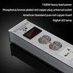 ATAUDIO HIFI Audio Power Filter Noise AC Power Filter Power 1500W 110V-250V  Purifier Surge Protection with EU Universal Outlets