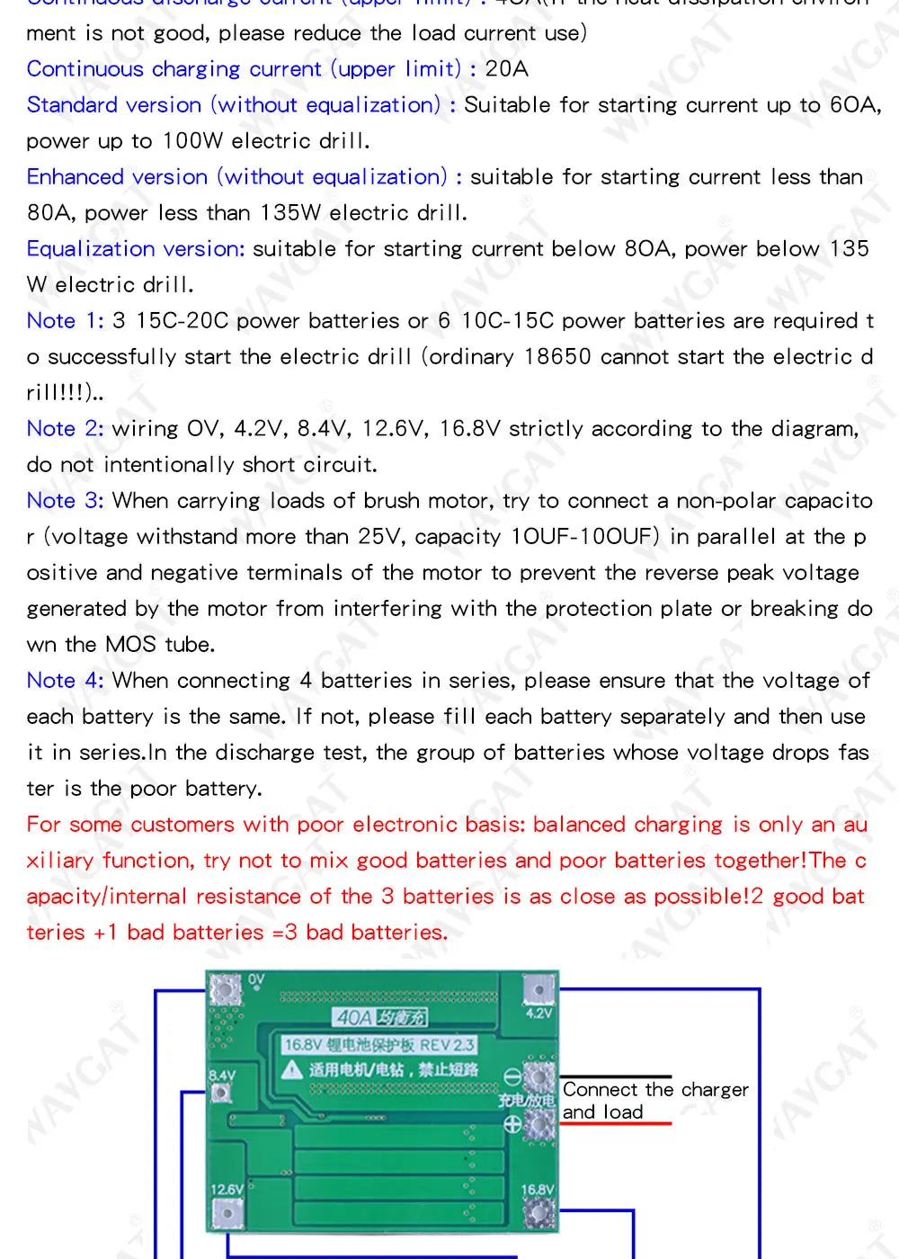 LIZAO 3S 4S BMS 20A 40A 60A 18650 Li-ion Battery Protection Board 11.1V-16.8V Enhanced Balance Charger Module