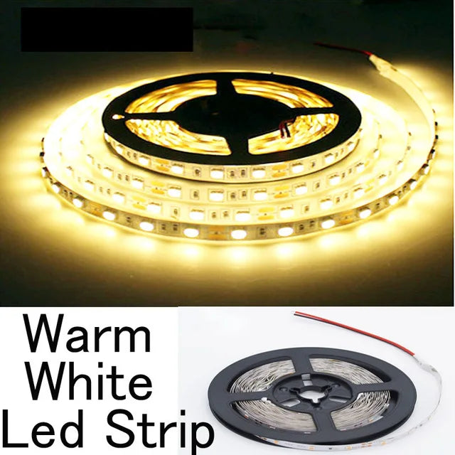 Leds Strip SMD 3528 60led 1M/2M/3M/4M/5M Tape Cabinet Closet Decoration Lamp Bedroom Kitchen Lighting Flexible RGB LED Light