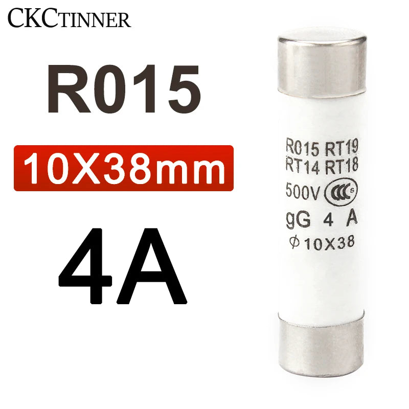10Pcs 10*38 Fast blow Ceramic Fuse 10x38mm Fuse 500V  1A 2A 3A 4A 5A 6A 8A 10A 16A 20A 25A 32A  RO15 RT19 RT14 RT18