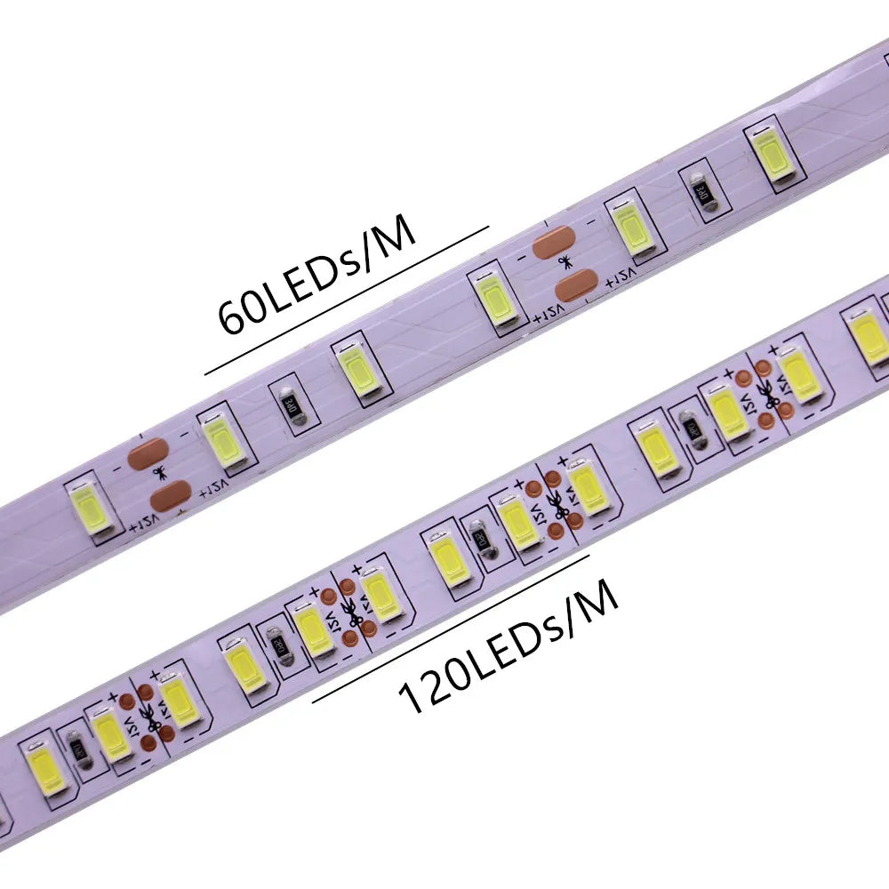 DC 5V 12V 24V Led Strip Light Diode Tape PC TV SMD 2835 1M - 5M 60/120/240 Leds/m 5 12 24 V LED Strip Decoration Light For Rooms