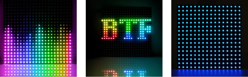 1-10Pcs WS2812B RGB Flexible 16x16 8x32 256Leds Pixel Panel Matrix Screen Led Module WS2812 IC ECO Individually Addressable DC5V