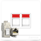 AMPCOM Wall Faceplate with CAT8 40Gbps STP Keystone Jack, RJ45 Self-Locking Zinc Alloy Module With 86mm Wall Plate